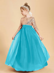 Sparkling Sequined Junior Bridesmaids Gown Jade
