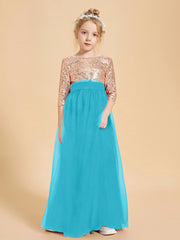 Sparkling Sequined Junior Bridesmaids Gown Jade