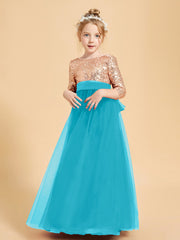 Sparkling Sequined Junior Bridesmaids Gown Jade