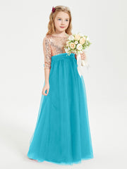 Sparkling Sequined Junior Bridesmaids Gown Jade