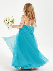Sparkling Sequined Junior Bridesmaids Gown Jade