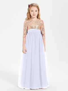 Sparkling Sequined Junior Bridesmaids Gown Lavender