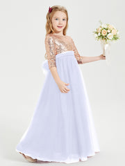 Sparkling Sequined Junior Bridesmaids Gown Lavender