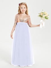 Sparkling Sequined Junior Bridesmaids Gown Lavender