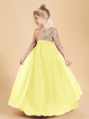 Sparkling Sequined Junior Bridesmaids Gown Lemon