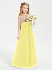 Sparkling Sequined Junior Bridesmaids Gown Lemon