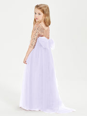 Sparkling Sequined Junior Bridesmaids Gown Lilac