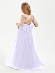 Sparkling Sequined Junior Bridesmaids Gown Lilac