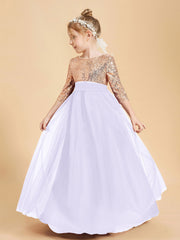 Sparkling Sequined Junior Bridesmaids Gown Lilac