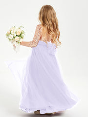 Sparkling Sequined Junior Bridesmaids Gown Lilac