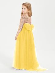 Sparkling Sequined Junior Bridesmaids Gown Marigold