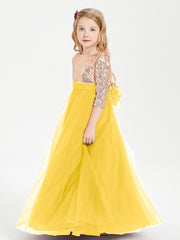 Sparkling Sequined Junior Bridesmaids Gown Marigold
