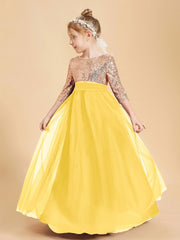 Sparkling Sequined Junior Bridesmaids Gown Marigold