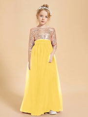 Sparkling Sequined Junior Bridesmaids Gown Marigold