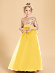 Sparkling Sequined Junior Bridesmaids Gown Marigold