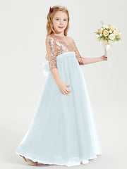 Sparkling Sequined Junior Bridesmaids Gown Mist