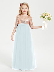 Sparkling Sequined Junior Bridesmaids Gown Mist