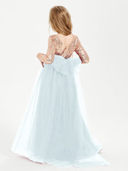 Sparkling Sequined Junior Bridesmaids Gown Mist