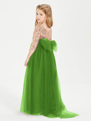 Sparkling Sequined Junior Bridesmaids Gown Moss