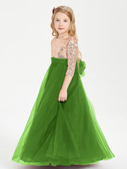 Sparkling Sequined Junior Bridesmaids Gown Moss
