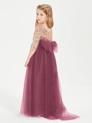 Sparkling Sequined Junior Bridesmaids Gown Mulberry