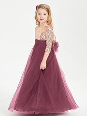 Sparkling Sequined Junior Bridesmaids Gown Mulberry