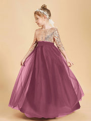 Sparkling Sequined Junior Bridesmaids Gown Mulberry