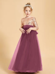 Sparkling Sequined Junior Bridesmaids Gown Mulberry