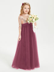 Sparkling Sequined Junior Bridesmaids Gown Mulberry