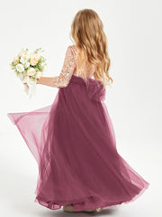 Sparkling Sequined Junior Bridesmaids Gown Mulberry