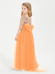 Sparkling Sequined Junior Bridesmaids Gown Orange