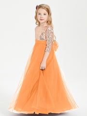 Sparkling Sequined Junior Bridesmaids Gown Orange