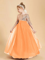 Sparkling Sequined Junior Bridesmaids Gown Orange