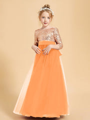 Sparkling Sequined Junior Bridesmaids Gown Orange