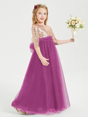 Sparkling Sequined Junior Bridesmaids Gown Orchid