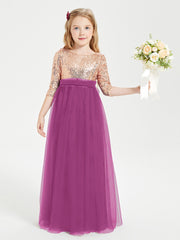 Sparkling Sequined Junior Bridesmaids Gown Orchid