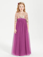 Sparkling Sequined Junior Bridesmaids Gown Orchid