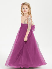 Sparkling Sequined Junior Bridesmaids Gown Orchid