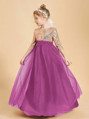 Sparkling Sequined Junior Bridesmaids Gown Orchid