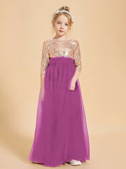 Sparkling Sequined Junior Bridesmaids Gown Orchid
