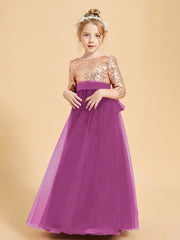 Sparkling Sequined Junior Bridesmaids Gown Orchid
