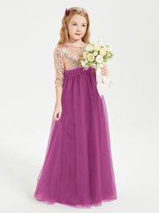 Sparkling Sequined Junior Bridesmaids Gown Orchid