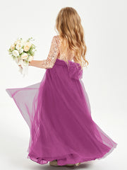 Sparkling Sequined Junior Bridesmaids Gown Orchid