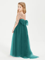 Sparkling Sequined Junior Bridesmaids Gown Peacock