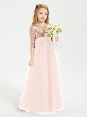 Sparkling Sequined Junior Bridesmaids Gown Pearl Pink
