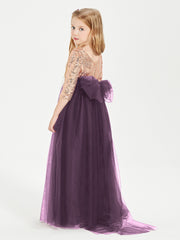 Sparkling Sequined Junior Bridesmaids Gown Plum
