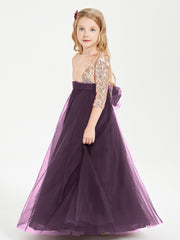 Sparkling Sequined Junior Bridesmaids Gown Plum