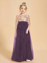 Sparkling Sequined Junior Bridesmaids Gown Plum