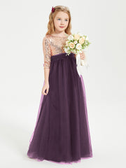 Sparkling Sequined Junior Bridesmaids Gown Plum