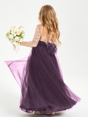 Sparkling Sequined Junior Bridesmaids Gown Plum